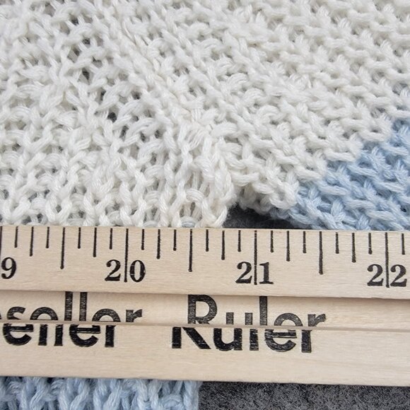 Pendleton Open Front Cardigan Women’s Petite Medium Ombre Blue Cream Knit - Picture 11 of 11